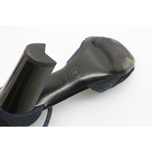 Chanel Black and Blue Sequin Edge Sandals size 36 - Picture 4 of 9
